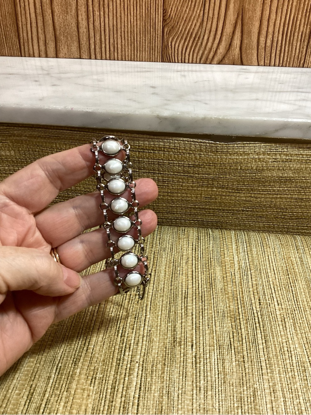 Vintage  White Stone Bracelet - Women's Fashion Jewelry